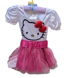 Hello Kitty Costume Dress 2T-3T Pink Tutu Official Sanrio Toddler Halloween EUC